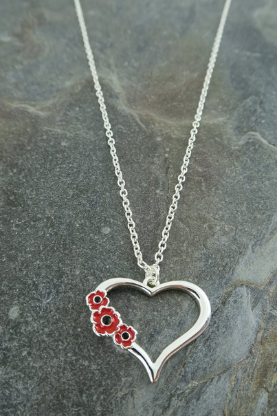 Heart Poppy Necklace